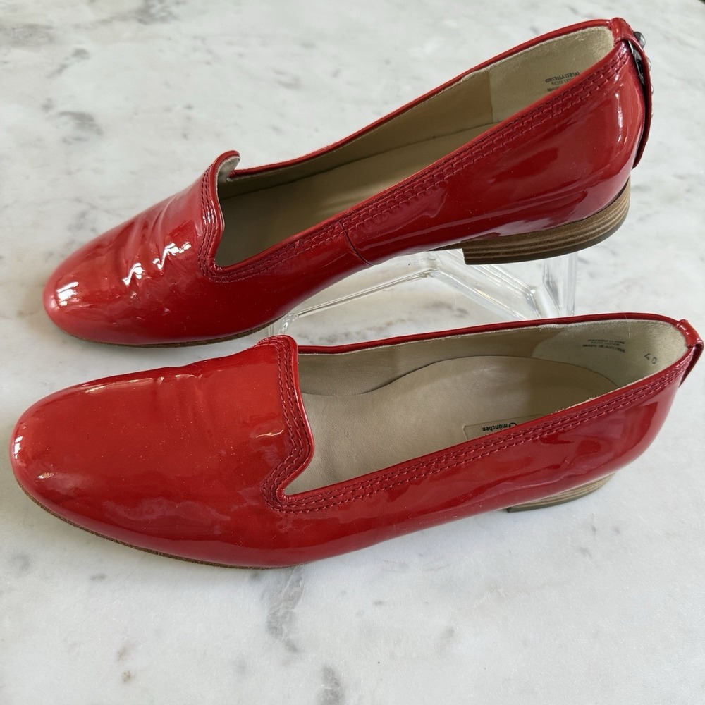 Paul Green Ballerina Flat Loafers Women's Size 8.5/9 EU 40 Red Patent Leather